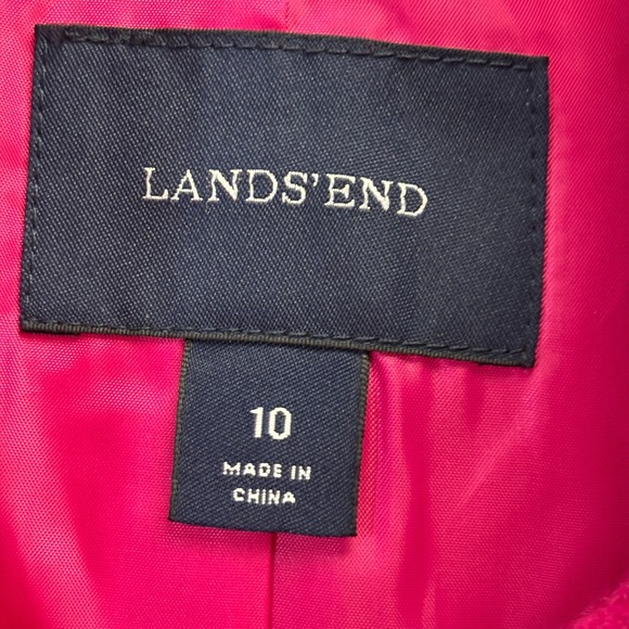 Lands End Women Preppy Academia Wool Blend Pea Coat Size 10 Pink Winter Cozy - Picture 3 of 9